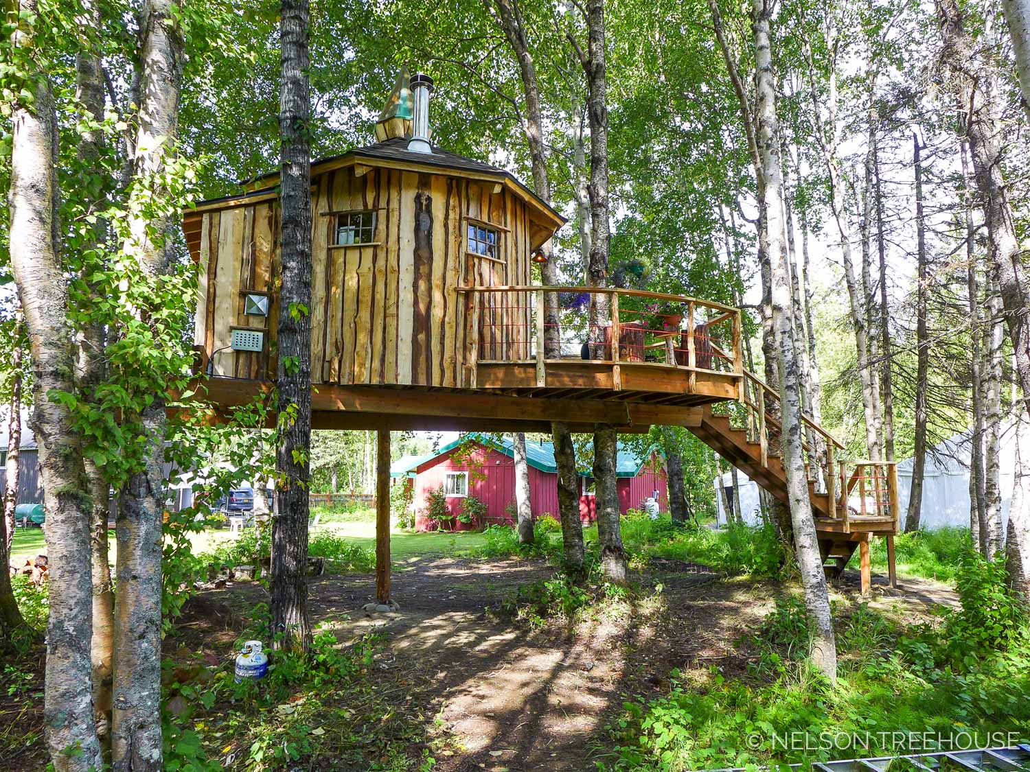  Alaskan Sauna Hut integration with forest - Nelson Treehouse 
