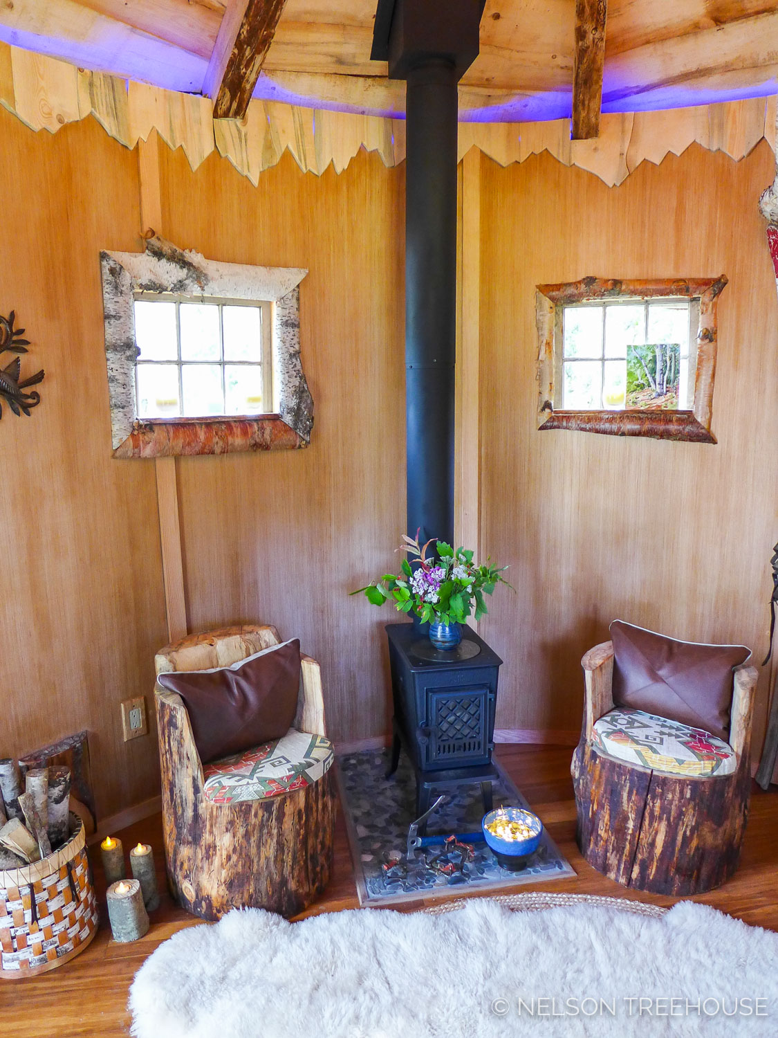  Alaskan Sauna Hut wood stove - Nelson Treehouse 