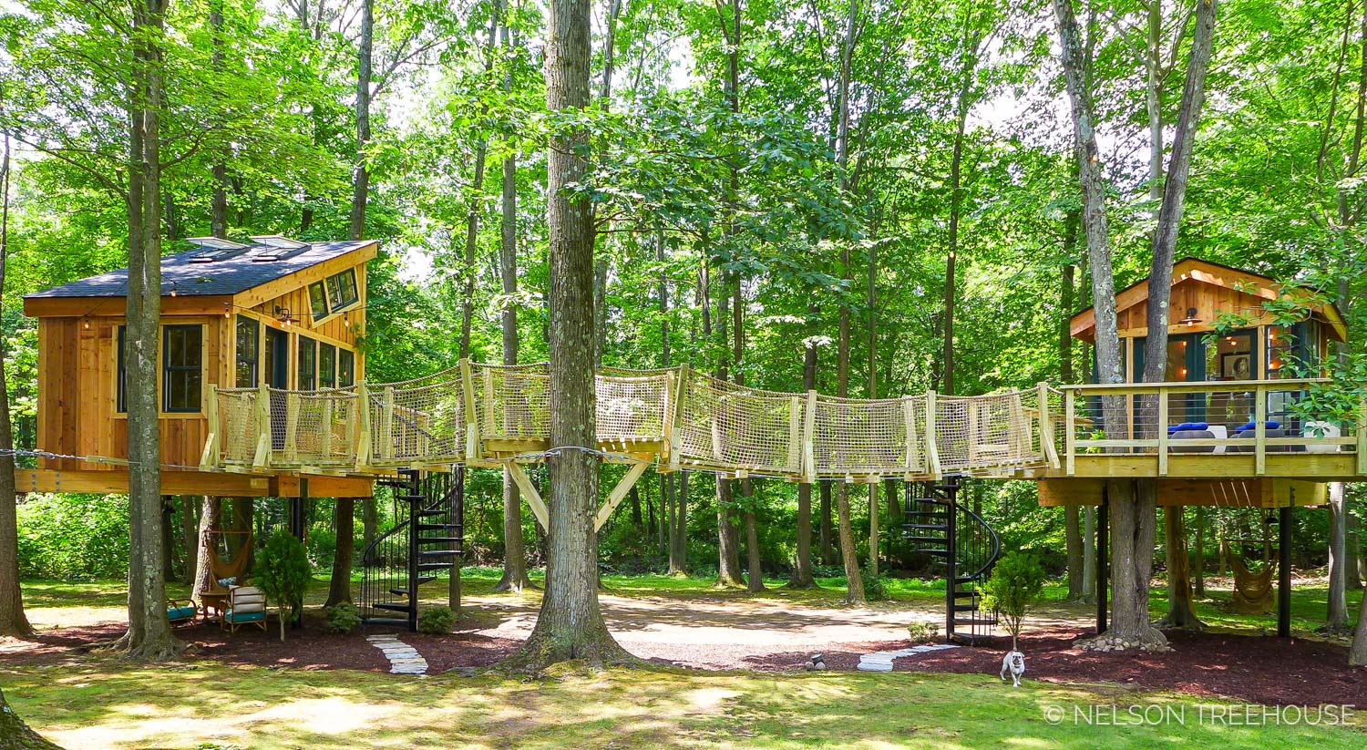 How we build bouncy suspension bridges to treehouses - Nelson Treehouse