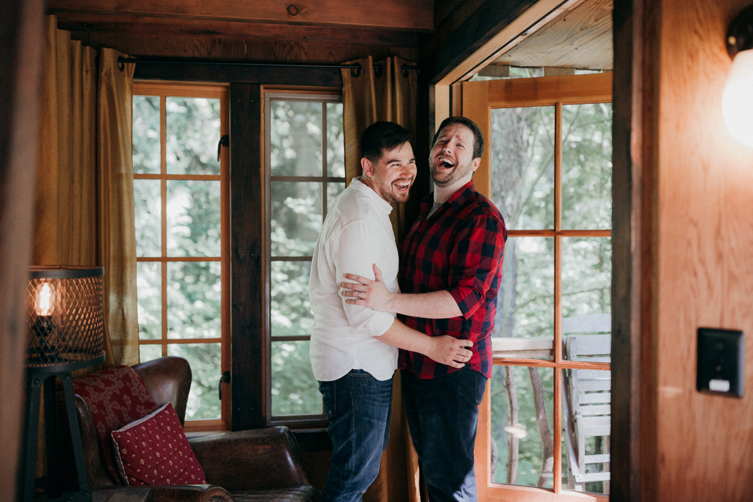  Proposal photoshoot inside the burl at Treehouse Point 