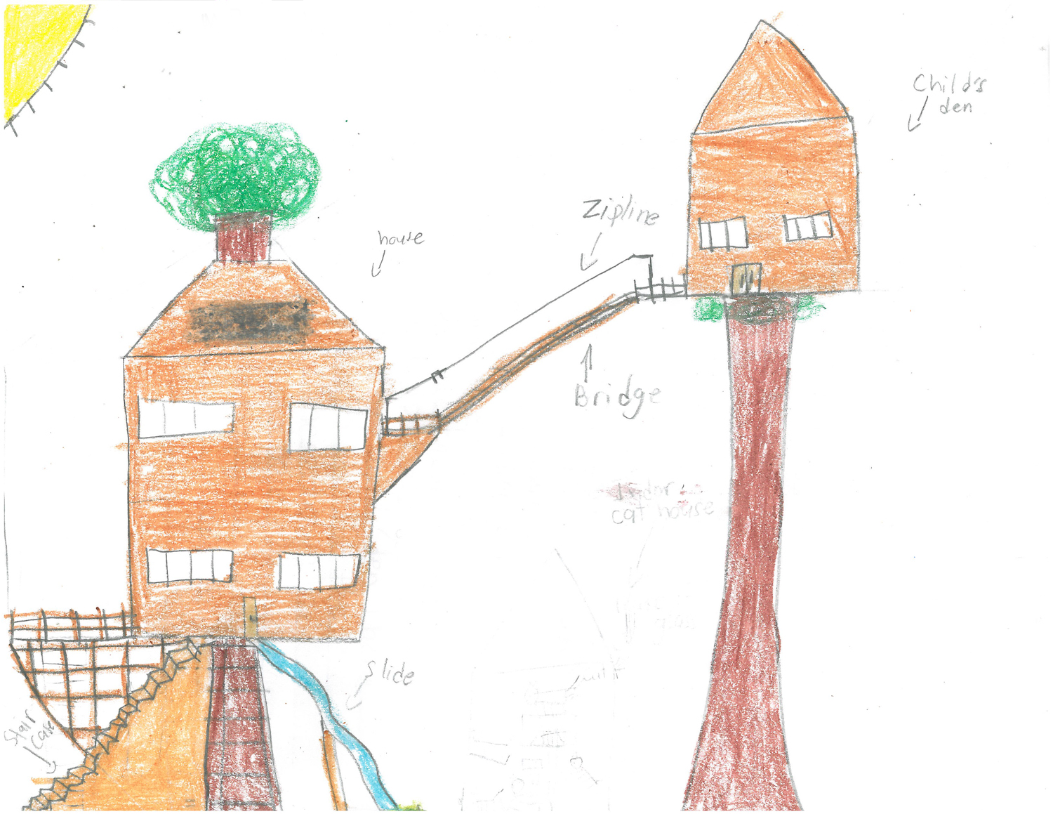 tree house drawing for kids