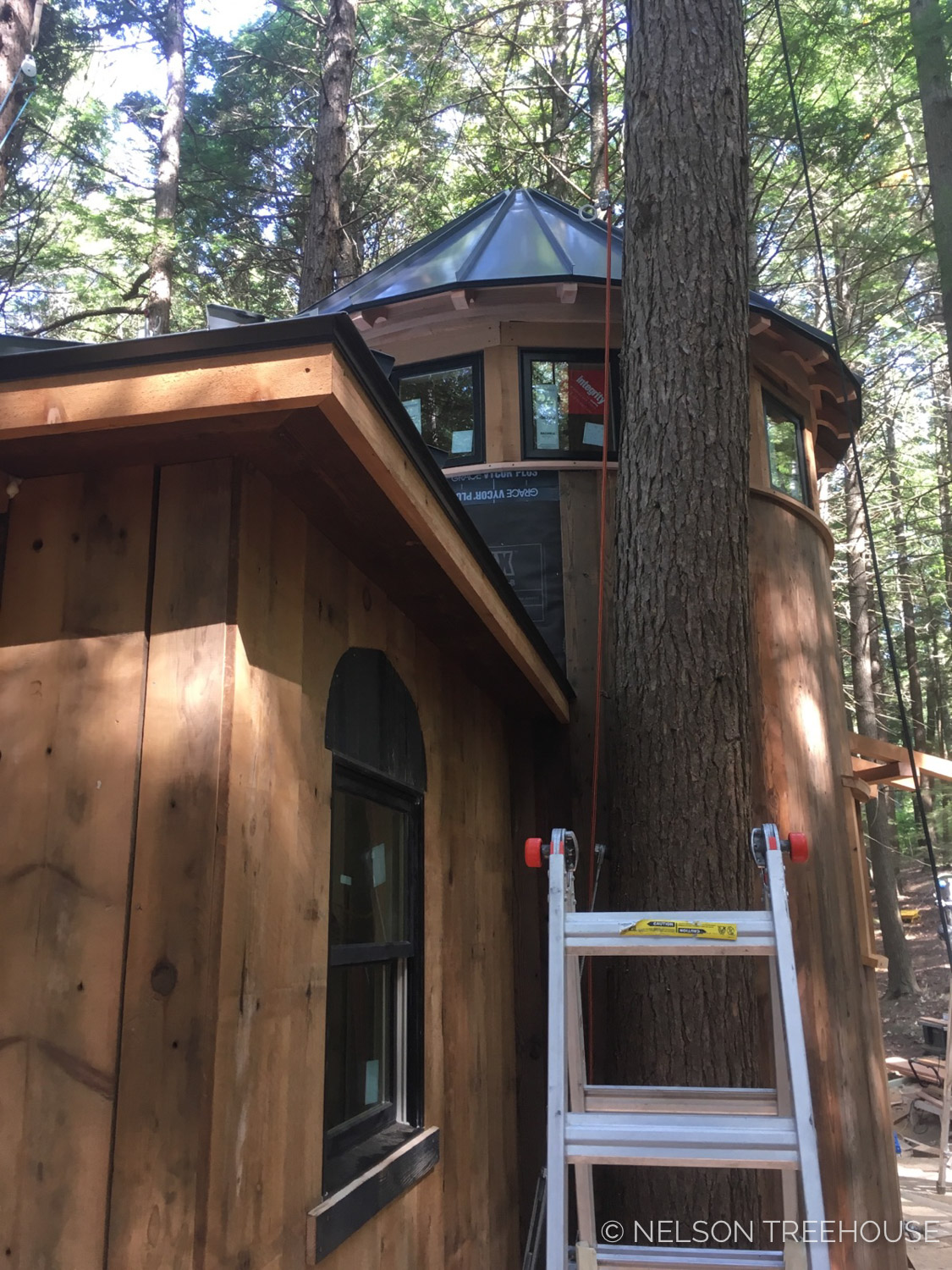  Wood Inlays above windows on the Magical Maine Treehouse 