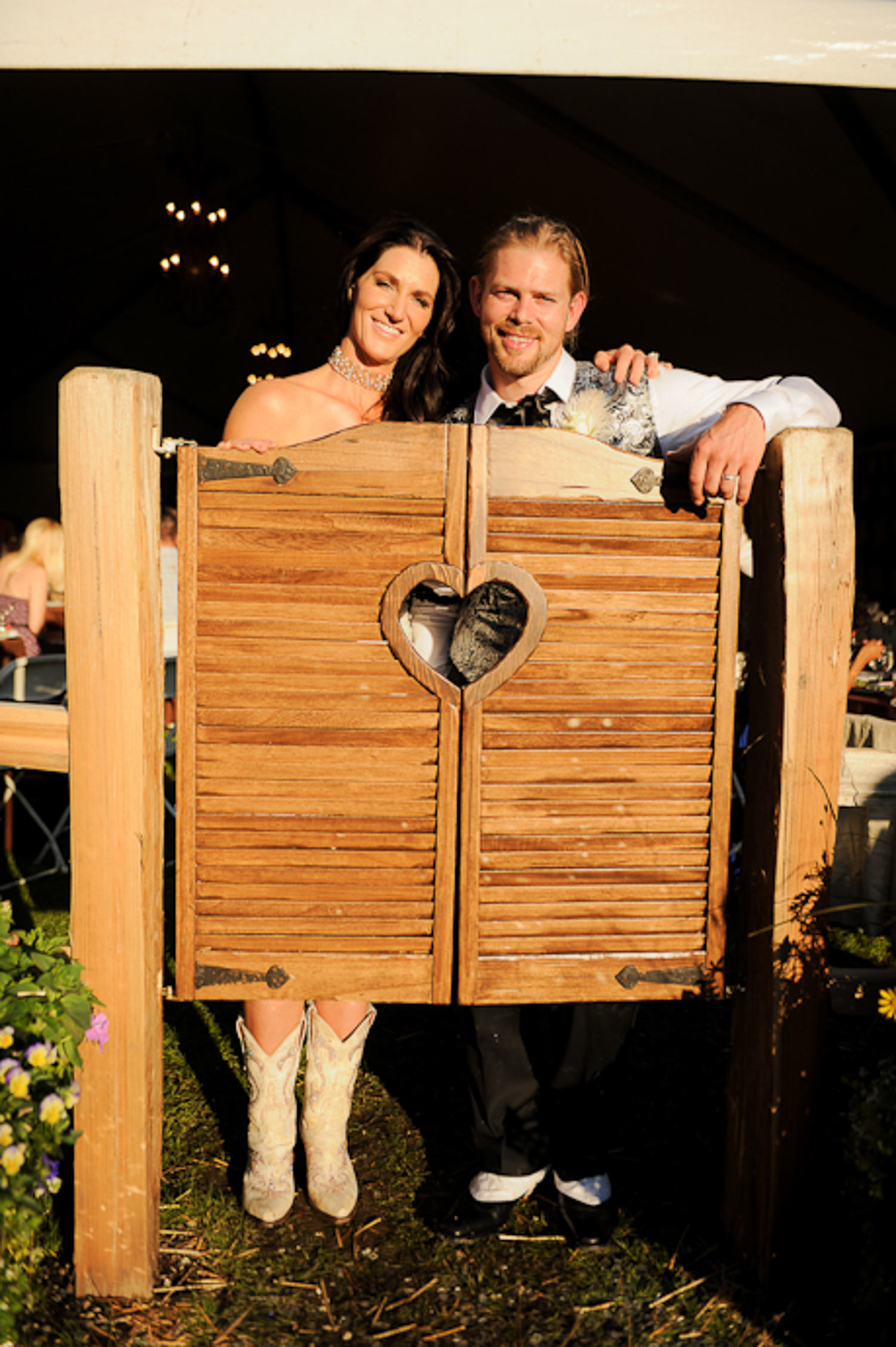  Lara and Walker at their wild West-themed wedding 