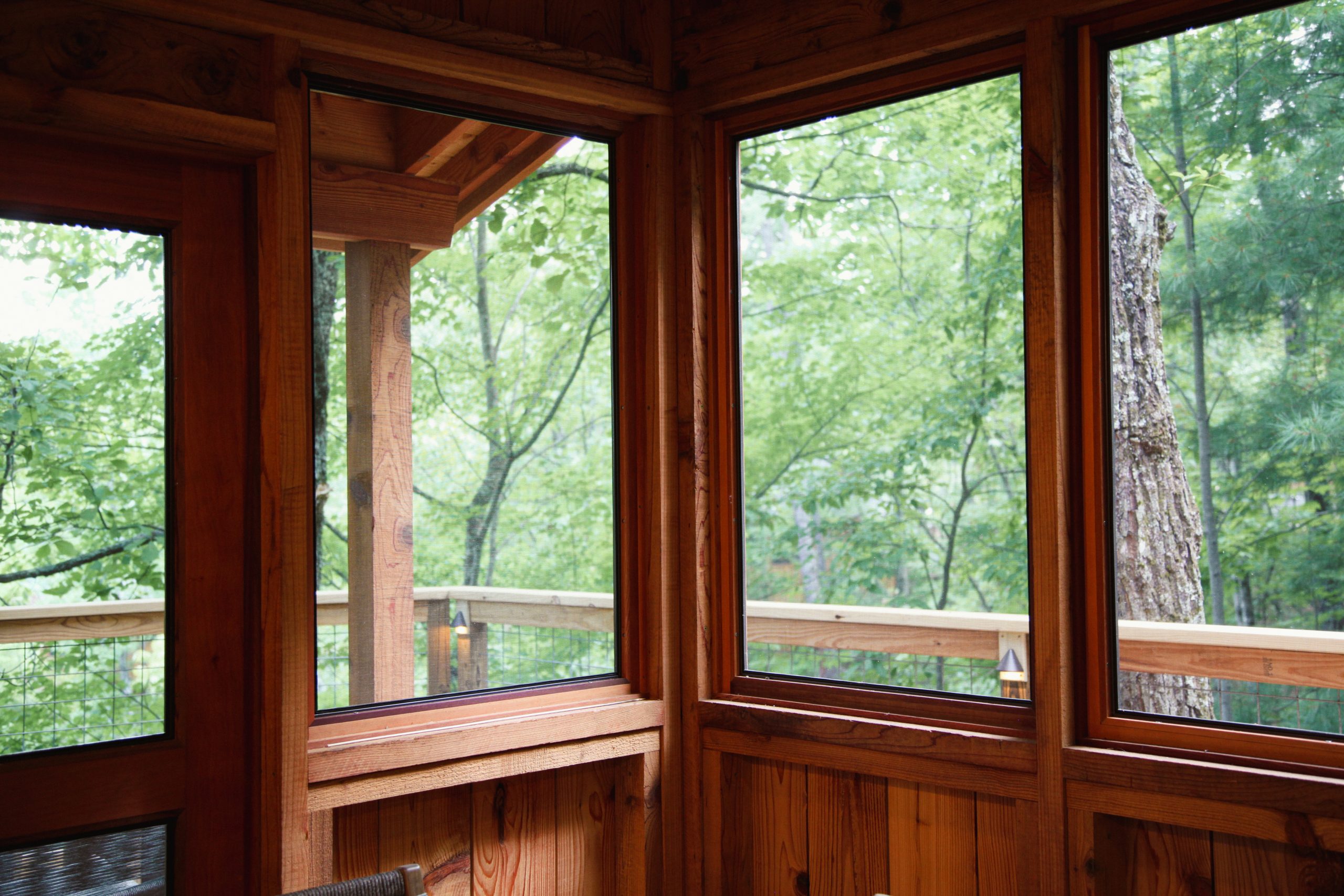 interior of screen porch